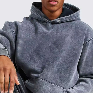 Chándales de lavado ácido de poliéster y algodón pesado de diseño personalizado de alta calidad OEM de fabricante profesional para hombres y mujeres - Product Image 6