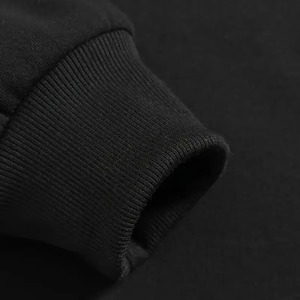 Wholesale <b>Mens</b> & Womens Half-Zip Hooded Sweatshirt <b>Black</b>/Pink Accents Contrast Lining Adjustable Drawstring Hood Kangaroo Pocket - Product Image 4