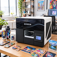DOWIN Printer UV Flatbed A4 Kompak Baru, Mini Desktop UV LED Curing untuk Cetak Warna pada Casing Ponsel, Koin, Akrilik, dan Kerajinan