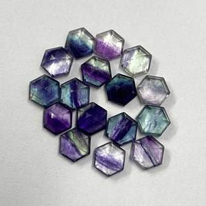 6mm naturel arc-en-ciel Multi Fluorite hexagone pierre polie à facettes en vrac pierre précieuse en gros du fournisseur en gros offres personnalisées - Product Image 4