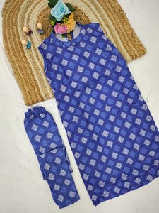 Commande en gros de vêtements décontractés, ensemble deux pièces, tissu mélangé de coton, motif imprimé, tailles disponibles de 36 à 44 - Product Image 4