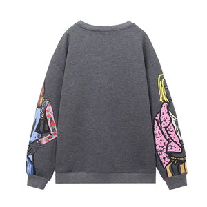 Customizable Oversized Men's Long Sleeve Cotton <b>Crewneck</b> Pullover Winter Fleece Print Design ODM Technique Solid - Product Image 6