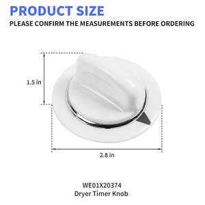 XPARTCO WE01X20374 Bouton de minuterie pour sèche-linge électrique, en plastique et tissu, pièces de machine à laver - Product Image 4