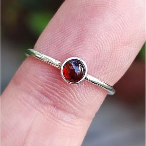 Dainty <b>Garnet</b> Sterling <b>Silver</b> <b>Ring</b> Handmade Boho Natural Gemstone Jewelry Anniversary Christmas Gift for Her One Size Fits Most - Product Image 4