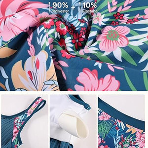 Ensemble de maillot de bain 2 pièces pour femme, haut et short, en tissu extensible, séchage rapide, coupe confortable, logo frontal, pour l'été - Product Image 4