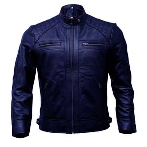 Men's Synthetic Leather Long Biker <b>Jacket</b>-<b>Waterproof</b> Breathable Anti-Uv Plaid <b>Thin</b> Stand Collar Winter | OEM/ODM Custom Logo - Product Image 4