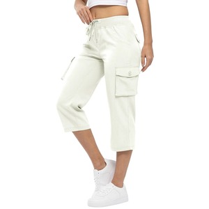 Pantalones recortados de verano para mujer Pantalones cargo para mujer Pantalones recortados Harem Jogging Beam Foot Fitness Multi-bolsillo, pantalones para exteriores - Product Image 5