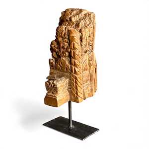 Corbeille murale en bois massif vintage indien, sculptée à la main, durable, décoration murale architecturale, style rustique antique, intérieur de maison, assortiment 1 - Product Image 6