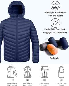 Chaqueta con Capucha de Nailon Ligera y Cálida para Hombre, Chaqueta de Invierno con Relleno de Plumón, Chaqueta Acolchada con Capucha y Logotipo Personalizado - Product Image 4