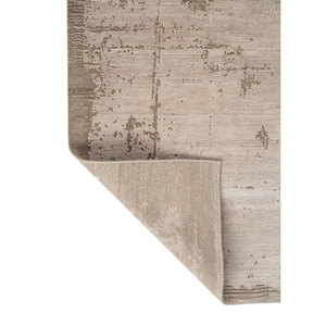 Tapis en laine et soie noué à la main Entropy Ivory, tapis abstrait rectangulaire en jute pour salon, idéal pour adolescents, pour la maison et le couloir - Product Image 5