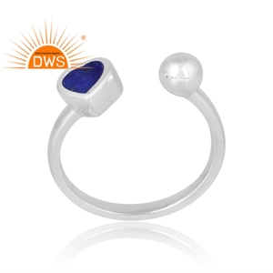 Handmade Design Sterling Silver Natural <b>Lapis</b> Gemstone <b>Ring</b> Custom Design Jewelry For Women Gift For Her - Product Image 1