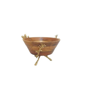 Bol en bois poignée en laiton bol décoratif pour et pur bol fait main par l'Inde artisanat et échantillon gratuit - Product Image 3