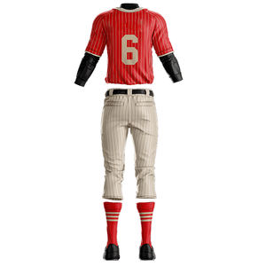Botón de alta calidad de secado rápido transpirable béisbol Softball rayas personalizadas botón Camisas Pantalones ropa deportiva uniforme - Product Image 3