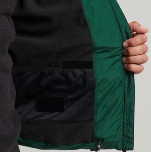 Men's High Quality <b>Canvas</b> Stand Collar Winter <b>Jacket</b> Casual Outwear Green Dye Zipper Closure Warm Padded for Outdoor Use - Product Image 4