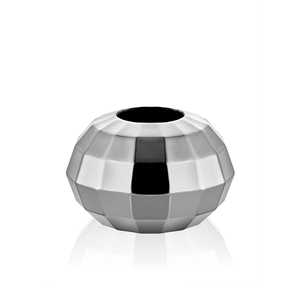 Vase décoratif en métal argenté 30x30x20 cm Design intrigant pour la décoration intérieure - Product Image 1