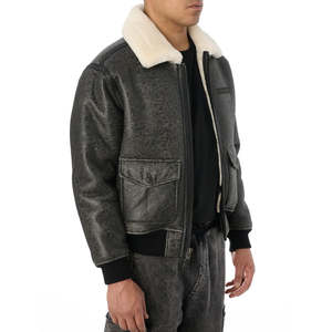 Vestes Avirex en cuir de vachette véritable 100% sur mesure pour hommes pour l'hiver Fabricant OEM Broderie Street Wear - Product Image 3