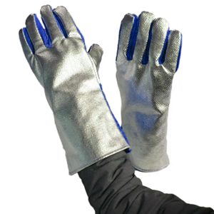Gants de soudage en cuir respirants et résistants à la chaleur, couleur unie, pour l'extérieur – Meilleure vente de vêtements de travail - Product Image 2