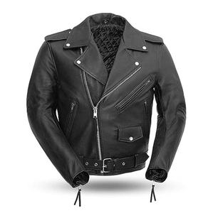 Chaqueta de Cuero Negra Elegante, Todas las Tallas, Chaqueta de Motociclista de Cuero PU de Alta Calidad para Hombre, Estilo Vintage - Product Image 1