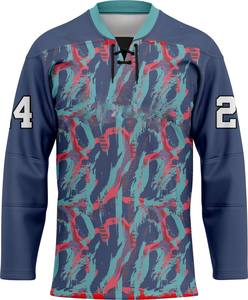 Conjuntos de Camisetas y Pantalones Cortos de Hockey sobre Hielo Sublimados Personalizados al por Mayor, 100% Poliéster, Transpirables, de Alta Calidad, Hechos a Medida - Product Image 1