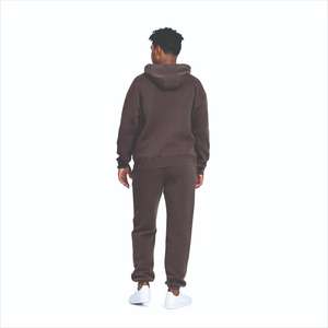 Survêtement 100% coton fabriqué en usine pour hommes | Ensemble sweat à capuche et pantalon de survêtement OEM personnalisés - Product Image 4
