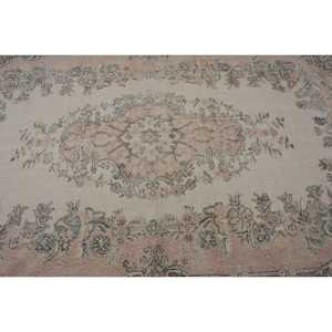 5.6x9.4 ft Rug, Vintage Turkish Rug, <b>Brown</b> Solid <b>Wool</b> Rug - Product Image 5