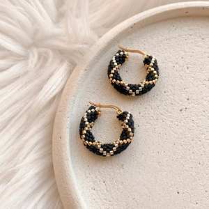 Modern Resum <b>Beaded</b> Earrings with <b>Turquoise</b> Design and Cascading Fringe Unique Jewelry Gift by MS Handicraft - Product Image 3