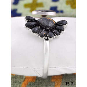 Southwest Handmade Black Jack Turquoise Sterling <b>Silver</b> Fashion <b>Cuff</b> <b>Bracelet</b> Elegant Black Jack Turquoise <b>Silver</b> <b>Cuff</b> for Women - Product Image 2
