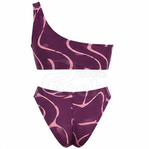 Ensemble bikini deux pièces élégant pour femmes, maillot de bain à bas haut, matière extensible confortable, vêtements de plage d'été, tenue de vacances à la piscine - Product Image 2