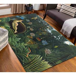 Tapis Henri Rousseau : Imprimé Femme dans la Jungle, Décoration de bureau ou de salon, Tapis fin non tissé - Product Image 5