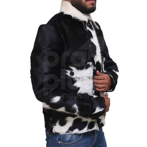 Premium Real Cowhide Leather Winter <b>Jacket</b> for <b>Men</b> Vintage Casual Design with Zipper Front <b>Long</b> Sleeve Eco-Friendly Breathable - Product Image 3