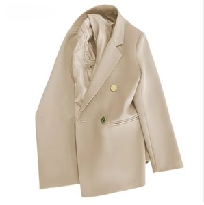 2025 élégant femmes surdimensionné Blazer manteau coupe ample bureau costume veste épaulettes Double boutonnage bouton décontracté Chic Style - Product Image 2