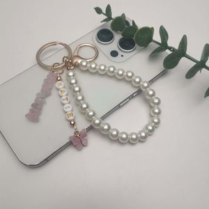 Llavero de cristal con nombre personalizado, llavero de mariposa, llavero de piedra, lindos llaveros de perlas para mujer, llaveros de mujer, llavero de regalo - Product Image 2