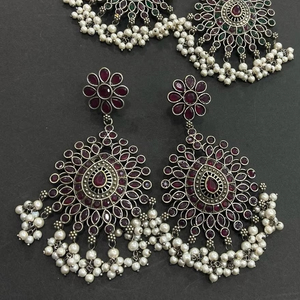 Latest Design Top Quality Vintage <b>Silver</b> Oxidized <b>Earrings</b> Jewelry for Women Tribal Kuchi Afghani Women's Jewelry <b>Earring</b> <b>Sets</b> - Product Image 1