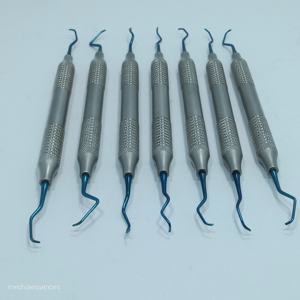Lot de 7 CURETTES DENTAIRES PARODONTALES GRACEY SET de 7 INSTRUMENTS DENTAIRES DOUBLE END Grip Instruments dentaires à double extrémité - Product Image 3