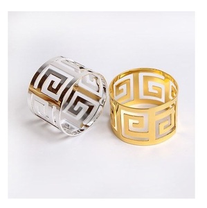 Anillo para Servilletas de Metal Pulido en Oro Antiguo, Estilo Americano, Ecológico, Decoración de Mesa para Bodas, Venta al Por Mayor - Product Image 6