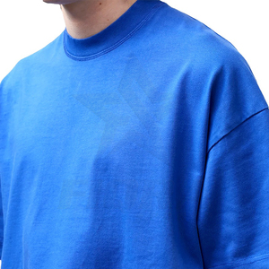 T-shirt 100% coton pour homme, coupe ample, t-shirt uni décontracté pour homme, t-shirt oversize, t-shirt grande taille, haut personnalisé pour la salle de sport - Product Image 5