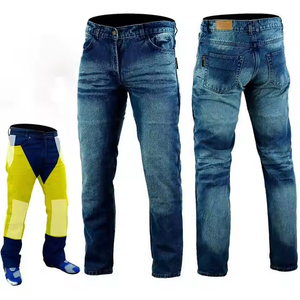 กางเกงยีนส์ขี่มอเตอร์ไซค์สีน้ำเงินทนทาน - Product Image 1