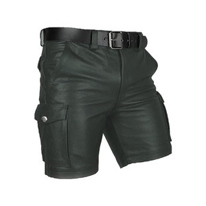Meilleurs shorts en cuir écologiques pour hommes, tendance, motif uni, style streetwear, tailles personnalisées, service OEM, respirant, séchage rapide - Product Image 2