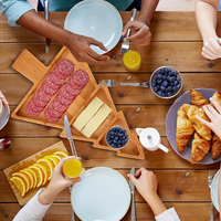 Grappige boomvormige schaal voor fruit, brood, kaas, charcuterie, bamboe, kerst serveerplateau