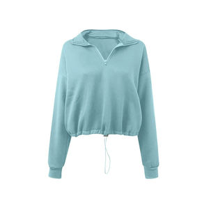 Sudaderas Cortas con Cierre y Cuello Alto a la Moda para Mujer - Product Image 2