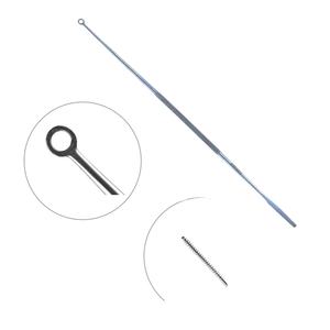 Ent Ear Probes Stainless Steel Surgical Loop Otology Buck Ear Curette Blunt Straight for <b>Otoscope</b> With Double Head CE ISO - Product Image 1
