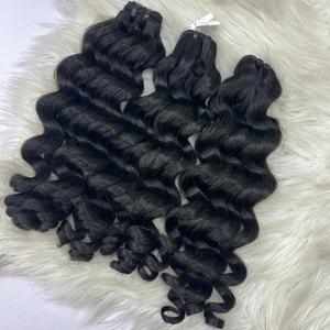 100% Natural rizado camboyano Virgen no Remy Extensiones de Cabello Humano Máquina doble trama un donante todos los colores teñibles 60% + cabello - Product Image 4