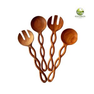 Cuchara para servir de madera de 18 cm, minimalista, ecológica, mango largo, solo lavar a mano - Product Image 2