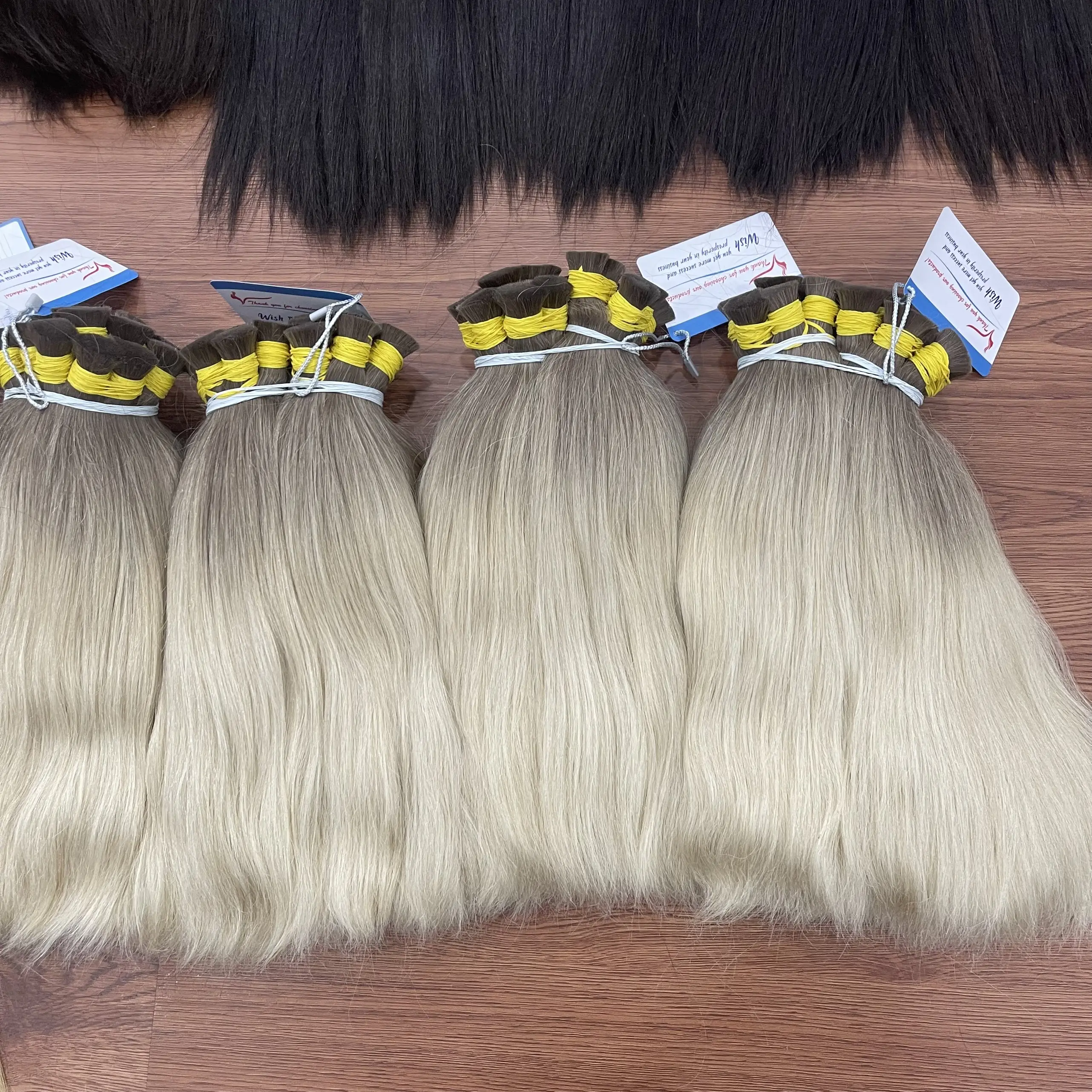 Top quality bulk hair extension Double Drawn Bundle From Vietnamese Hair Extensions super shiny large stock ready to ship