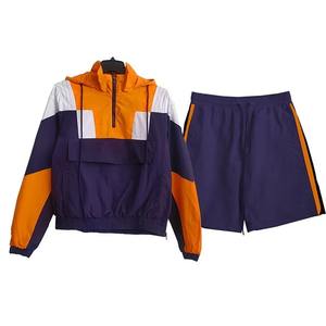 Streetwear d'été en satin de haute qualité personnalisé unisexe ensembles coupe-vent courts avec logo brodé imperméable en nylon style décontracté - Product Image 6