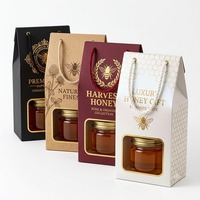 Boîte rigide personnalisée en kraft avec fenêtre, gaufrage et revêtement UV, blanche/noire/rouge/marron pour emballage alimentaire (confiture, bonbons, miel, chewing-gum)