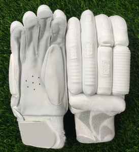 Guantes de bateo de cricket de algodón 100% transpirables ambidiestros de cuero PU de alta calidad Color blanco tamaño mediano personalizable - Product Image 6
