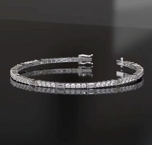 Pulsera de tenis de diamante cultivado en laboratorio de lujo, chapada en oro de 14 quilates para Unisex certificado para aniversario de bodas y uso diario - Product Image 2
