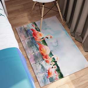 Alfombra con Pintura de Flamencos en Acuarela, Alfombra de Flamencos, Alfombra Abstracta de Flamencos, Alfombra de Animales, Alfombra de Terciopelo de Lujo - Product Image 4