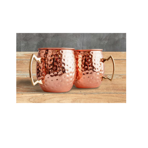 Meilleur mug à Moscow Mule de luxe en cuivre martelé avec anse en laiton, haute qualité, style indien, durable pour le camping - Product Image 3